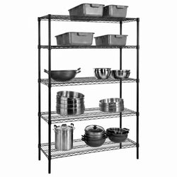 Steel shelving unit – 1500x450mm – 5 shelves – Black