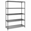 Regał – stal – 1500 x 450 mm – z 5 półkami – czarny, zdjęcie 3 z 7