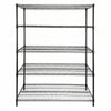 Regał – stal – 1500 x 450 mm – z 5 półkami – czarny, zdjęcie 4 z 7