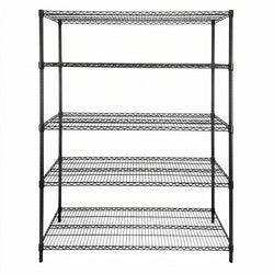 Regał – stal – 1500 x 450 mm – z 5 półkami – czarny, zdjęcie 4 z 7