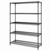 Regał – stal – 1500 x 450 mm – z 5 półkami – czarny, zdjęcie 5 z 7
