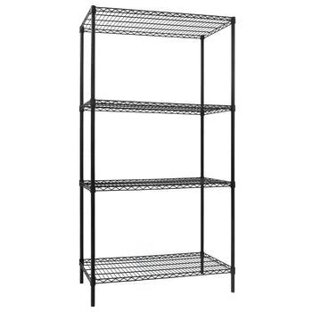 Regał stalowy - 900 x 450 mm - 4 półki - czarny - Prime Gastro