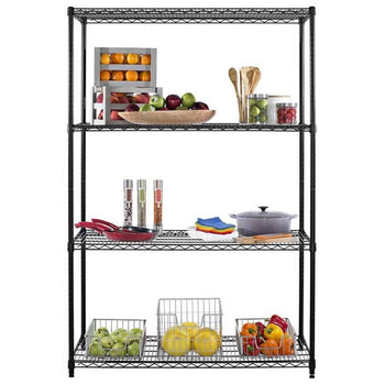 Regał stalowy - 900 x 450 mm - 4 półki - czarny - Prime Gastro