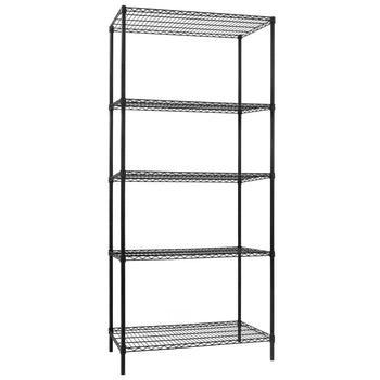 Regał stalowy - 900 x 450 mm - 5 półek - czarny - Prime Gastro