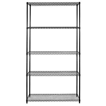 Regał stalowy - 900 x 450 mm - 5 półek - czarny - Prime Gastro