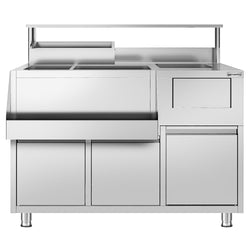Stół do przygotowywania koktajli – stal nierdzewna – 1200 x 720 mm – z 2 szufladami