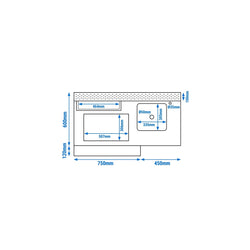 Stół do przygotowywania koktajli – stal nierdzewna – 1200 x 720 mm – z 2 przesuwanymi drzwiami