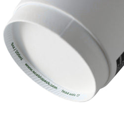 (500 sztuk) Kartonowe kubki na kawę na wynos – dwuścienne – 200 ml – Ø 80 mm – białe