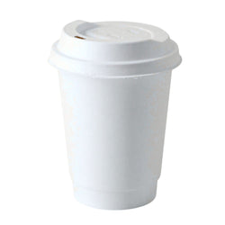 (500 Stück) Coffee to go Pappbecher - doppelwandig - 300ml - 12 oz - Ø 90mm - Weiß