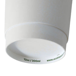 (500 Stück) Coffee to go Pappbecher - doppelwandig - 300ml - 12 oz - Ø 90mm - Weiß