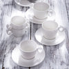 (6 szt.) Filiżanka do cappuccino Maastricht LUX – porcelana – 230 ml – kość słoniowa
