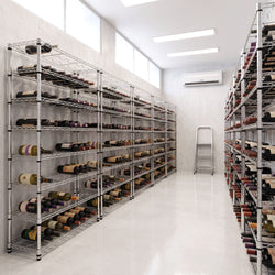 Regał na wino – stal – na 72 butelki – z 8 półkami – chromowany, zdjęcie 8 z 8