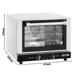 Piec na gorące powietrze KOMPAKT - manualny - 21 litrów - w zestawie 3 ruszty 349 x 282 mm