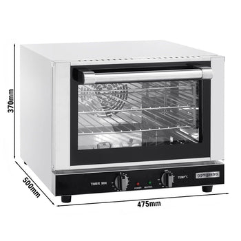 Piec konwekcyjny KOMPAKT - 21 litrów - Manualny - włącznie z 3 rusztami 353x327mm - Prime Gastro