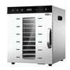 Suszarka do żywności – stal nierdzewna – 800 W – od 30 do 90 °C – z 10 półkami i timerem do 24 h