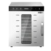 Suszarka do żywności – stal nierdzewna – 800 W – od 30 do 90 °C – z 10 półkami i timerem do 24 h