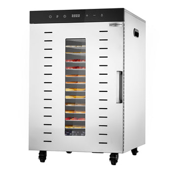 Food Dehydrator - with 16 Shelves - Stainless Steel - Digital Timer - 1.5kW