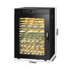 Suszarka do żywności – 1,5 kW – od 30 do 90 °C – z 16 półkami i timerem do 24 h – czarna