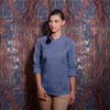 KARLOWSKY | Bluza kucharska damska Jeans-Style – Vintage Blue – rozmiar: 34