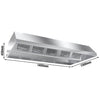 Commercial Ceiling-Mounted Extraction Canopy with Integral Fan - 1400mm - with External Speed Controller, Baffle Filters & LED Lights - 1300mm Deep
