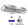 Commercial Ceiling-Mounted Extraction Canopy with Integral Fan - 1800mm - with External Speed Controller, Baffle Filters & LED Lights - 1500mm Deep