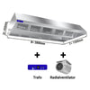 Commercial Ceiling-Mounted Extraction Canopy with Integral Fan - 2800mm - with External Speed Controller, Baffle Filters & LED Lights - 1500mm Deep