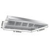 Commercial Ceiling-Mounted Extraction Canopy - 3600mm - with Baffle Filters & LED Lights