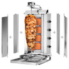Grill do gyrosa i kebaba – gazowy – maks. 60 kg – z 4 ruchomymi palnikami – z 2 osłonami i 2 drzwiami skrzydłowymi