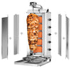 Grill do gyrosa i kebaba – gazowy – maks. 80 kg – 16,25 kW – z 5 ruchomymi palnikami i silnikiem u góry – z 2 osłonami i 2 drzwiami skrzydłowymi