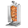 Grill do gyrosa i kebaba – gazowy – maks. 80 kg – 16,25 kW – z 5 ruchomymi palnikami i silnikiem u góry – z 2 osłonami i 2 drzwiami skrzydłowymi