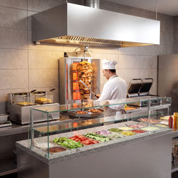 Stół chłodniczy sałatkowy PREMIUM - 1515mm - 390L - 2 drzwi - z nadstawką szklaną - do 4x GN 1/1