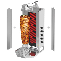 Elektryczny grill do gyrosa/kebaba - 5 palników - maks. 80 kg - włącznie z drzwiami na zawiasach