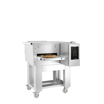 Gazowy piec przelotowy do pizzy - 1030x1300mm - cyfrowy - szerokość taśmy: 400mm - włącznie z ramą podstawy