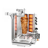 Robot do kebaba – gazowy – 910 x 1290 x 1468 mm – maks. 150 kg – z 10 palnikami w układzie V – z systemem krojenia