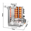 Robot do kebaba – gazowy – 910 x 1290 x 1468 mm – maks. 150 kg – z 10 palnikami w układzie V – z systemem krojenia