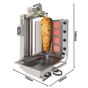 Gazowy robot do kebaba - 4 palnikowa - maks. 95 kg - Prime Gastro