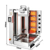 Gas Automatic Doner Kebab Grill - 4 Burner - up to 95kg - 10.64kW