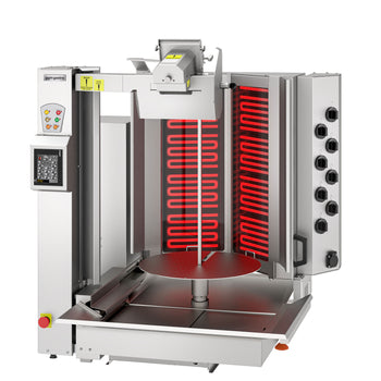 Elektryczny robot do kebaba - 8 palników - kształt V - maks. 95 kg - Prime Gastro