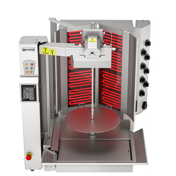 Elektryczny robot do kebaba - 8 palników - kształt V - maks. 95 kg - Prime Gastro