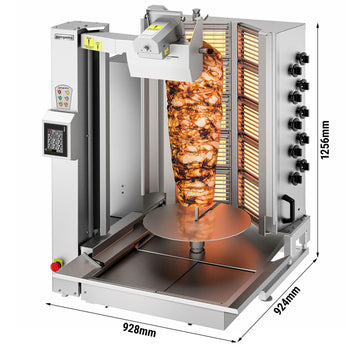 Gazowy robot do kebaba - 10 palników - kształt V - maks. 120 kg - Prime Gastro