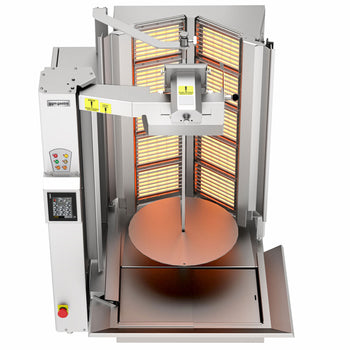 Gazowy robot do kebaba - 10 palników - kształt V - maks. 120 kg - Prime Gastro