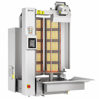 Gazowy robot do kebaba - 10 palników - kształt V - maks. 120 kg - Prime Gastro