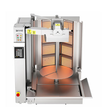 Gazowy robot do kebaba - 8 palników - kształt V - maks. 95 kg - Prime Gastro