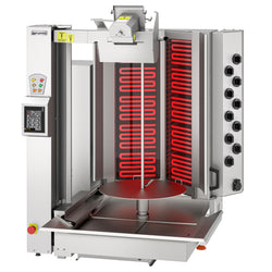 Elektryczny robot do kebaba - 10 palników - kształt V - maks. 120 kg