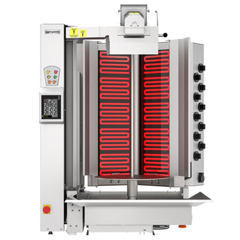 Elektryczny robot do kebaba - 10 palników - kształt V - maks. 120 kg - Prime Gastro