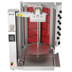 Elektryczny robot do kebaba - 10 palników - kształt V - maks. 120 kg