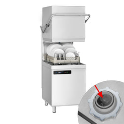 Dwuścienna zmywarka kapturowa - cyfrowa - 7,1 kW - włącznie z odkamieniaczem - z detergentem, nabłyszczaczem & pompą spustową