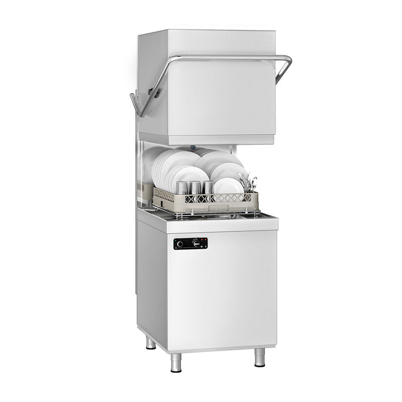 Zmywarka kapturowa - 6,52 kW - z detergentem, nabłyszczaczem & pompą spustową