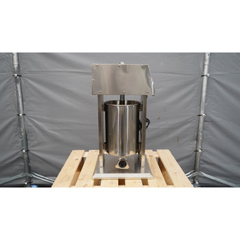 Elektryczna maszynka do nadziewania kiełbasy i churros – 12 litrów – 90 W – stal nierdzewna – w zestawie 4 nasadki do nadziewania kiełbasy i 3 nasadki do churros