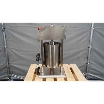 Elektryczna maszynka do nadziewania kiełbasy i churros – 12 litrów – 90 W – stal nierdzewna – w zestawie 4 nasadki do nadziewania kiełbasy i 3 nasadki do churros